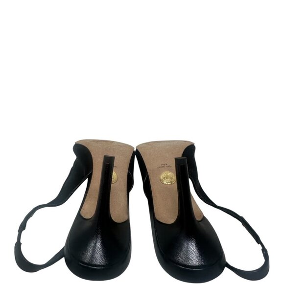 Veronica Beard Liliana Black Leather Mesh Slingback Pointed Toe Pumps 8.5 Modern - Picture 9 of 15